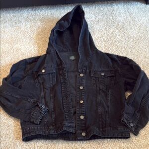 Wild Fable Black Hooded Denim Jacket